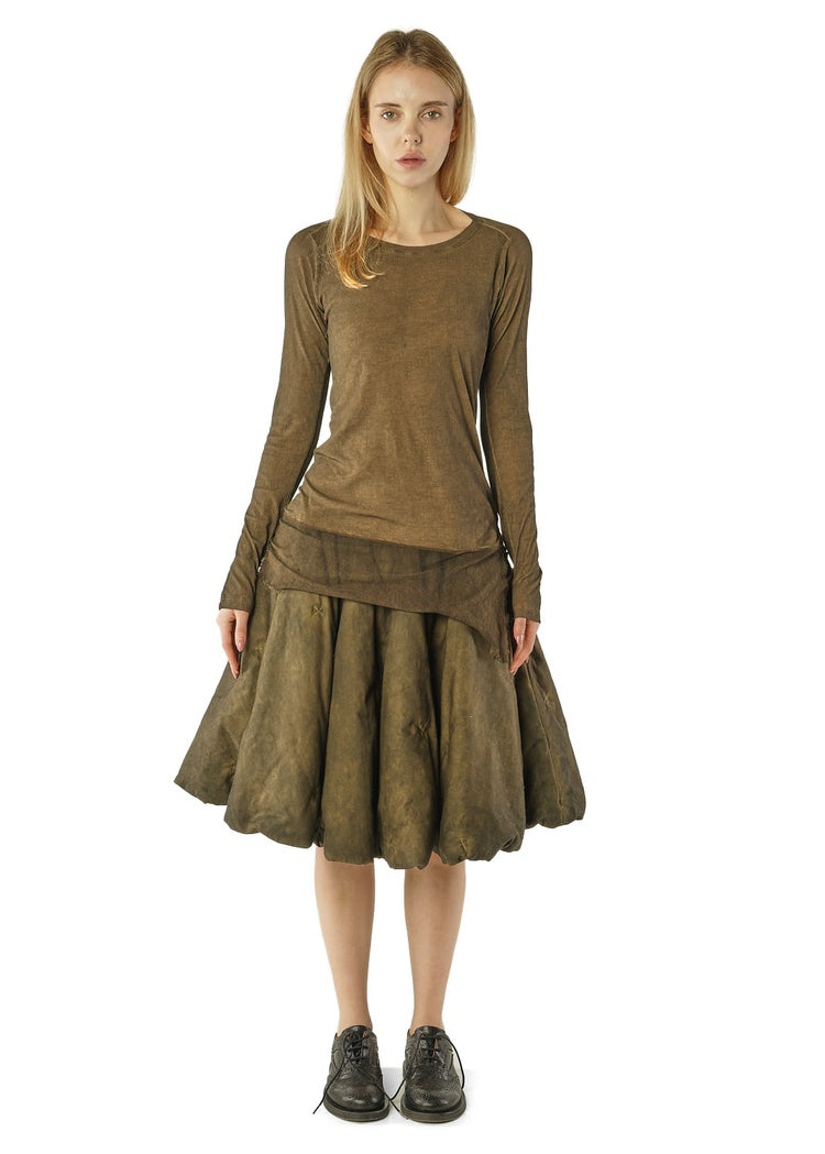 MESH-HEM RIB JERSEY TOP