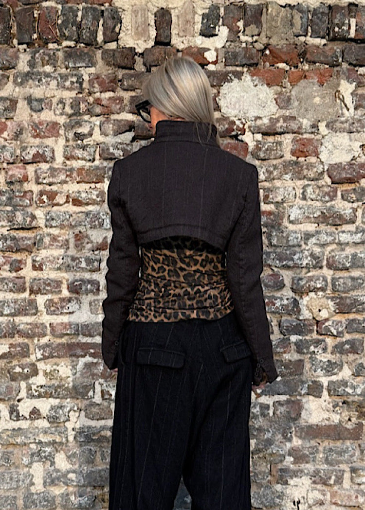 BOXY PINSTRIPE WOOL JACKET