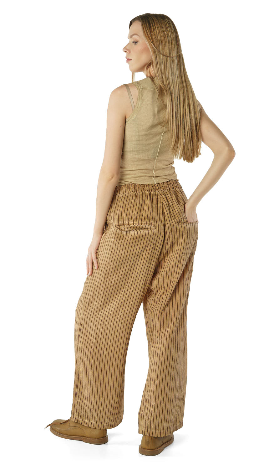 STRIPE VISCOSE-SILK TROUSER