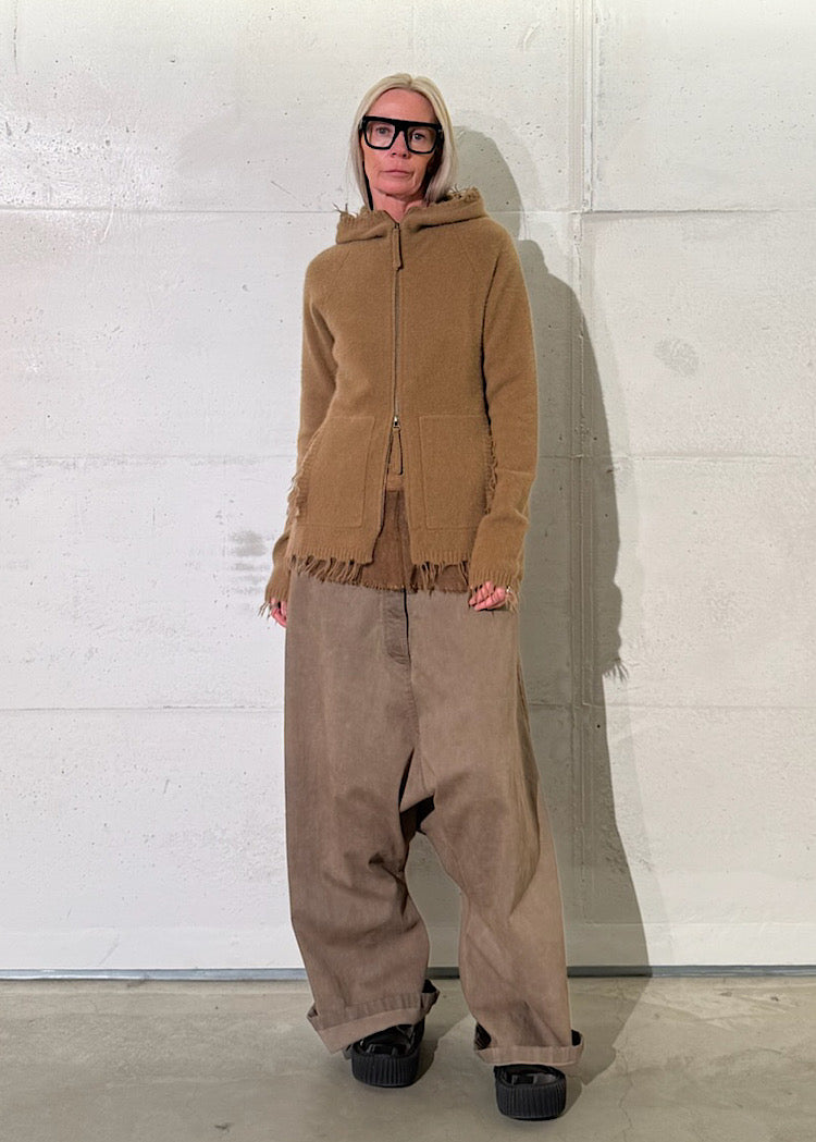 CL HOODED KNIT CARDIGAN