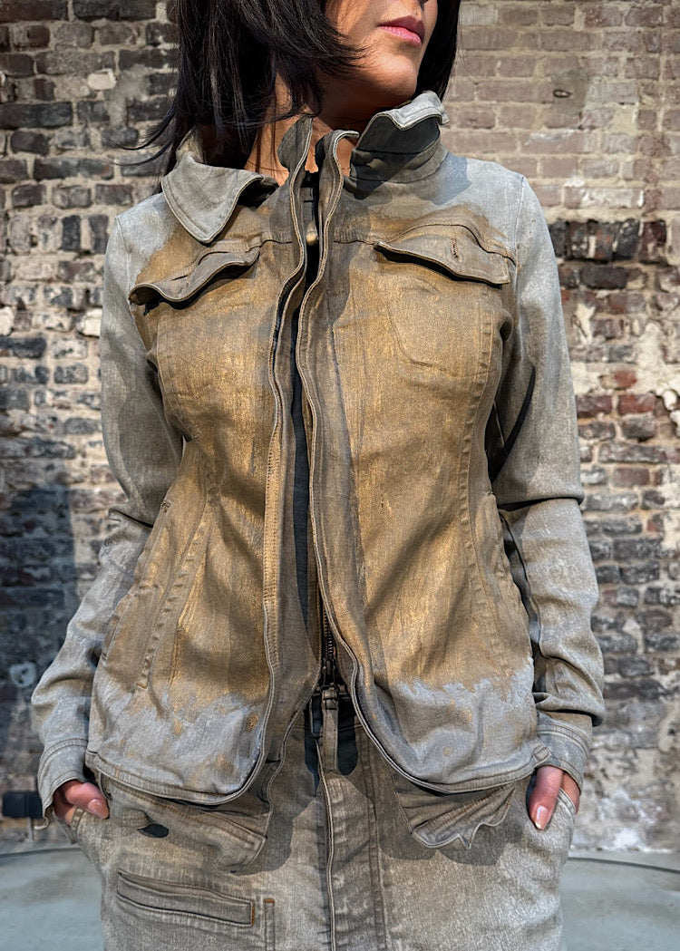 ZIP-FRONT DENIM JACKET