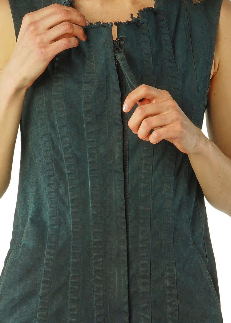 ASYMMETRIC DENIM DRESS