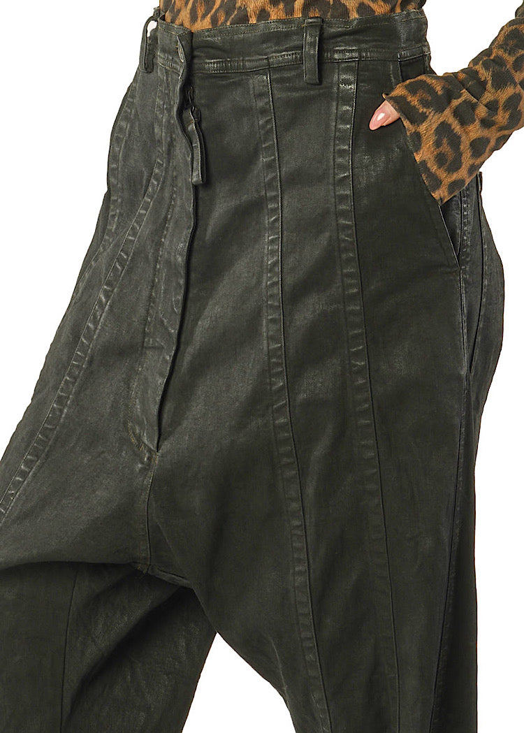 WAXED STRAIGHT-LEG DENIM TROUSER