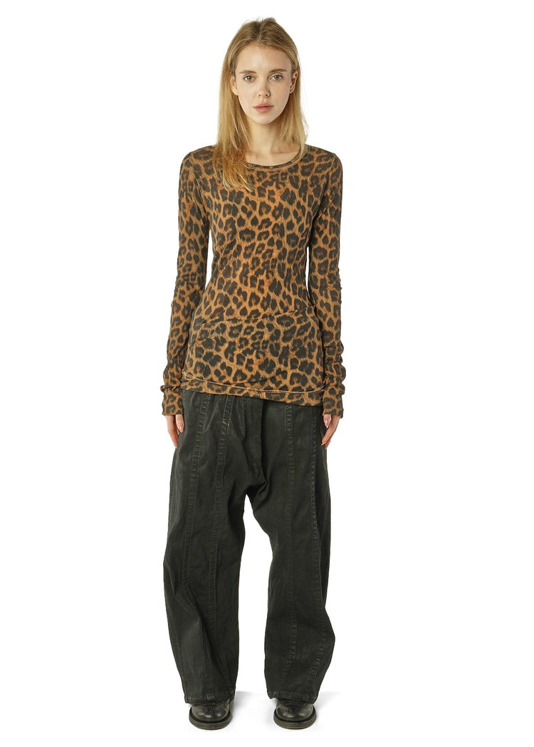 LEOPARD RIB JERSEY TOP