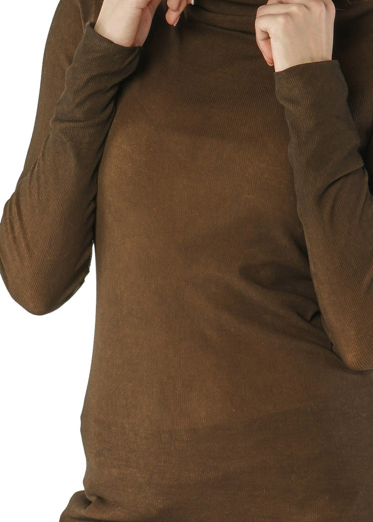 HIGH-NECK RIB JERSEY TOP