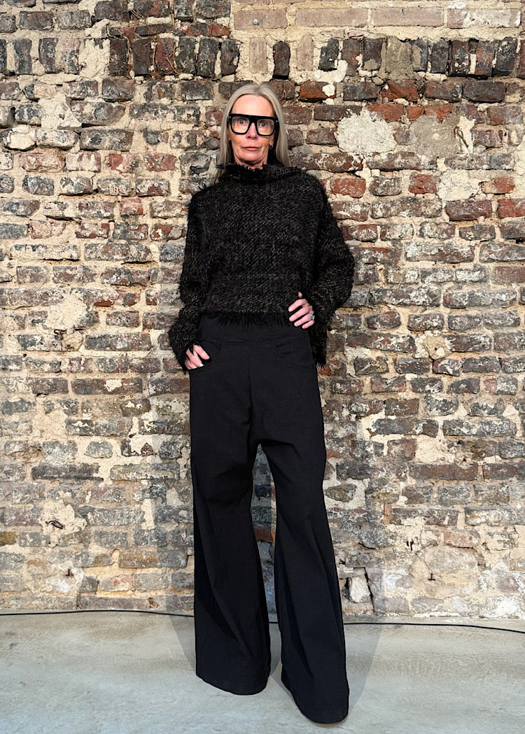 FLARED COTTON-STRETCH TROUSER