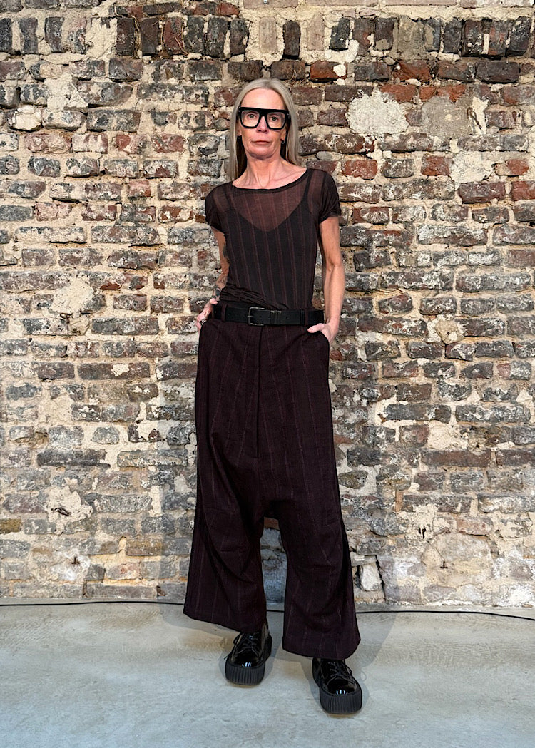 CROPPED WIDE-LEG COTTON-WOOL TROUSER