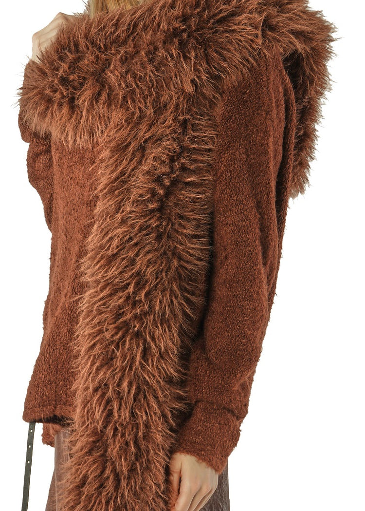FAUX FUR HOOD