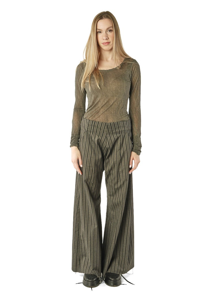 FLARED STRIPE STRETCH TROUSER