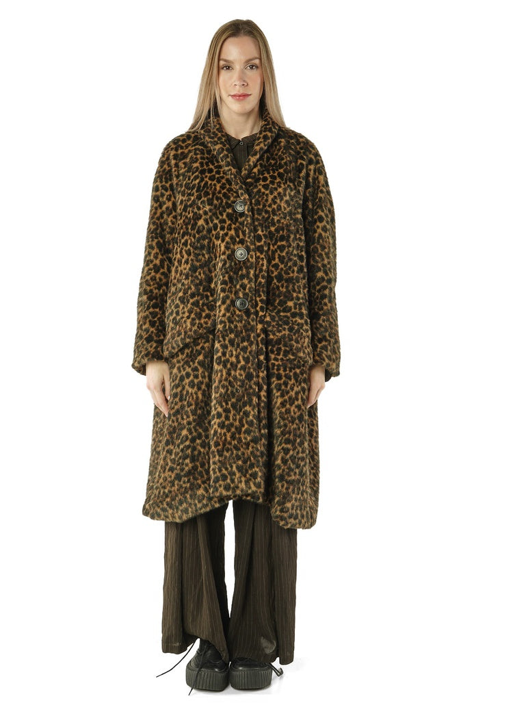 OVERSIZED FAUX FUR LEO COAT