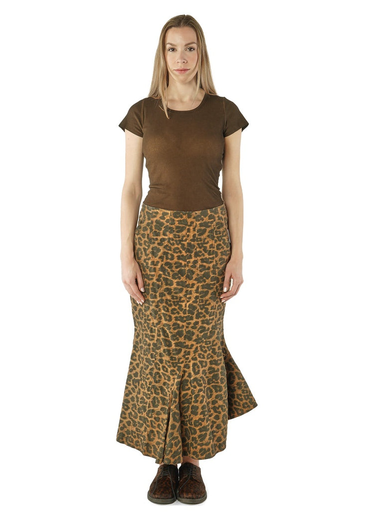 ASYMMETRIC FLARED TECHNO SKIRT