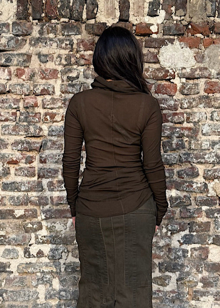 HIGH-NECK RIB JERSEY TOP