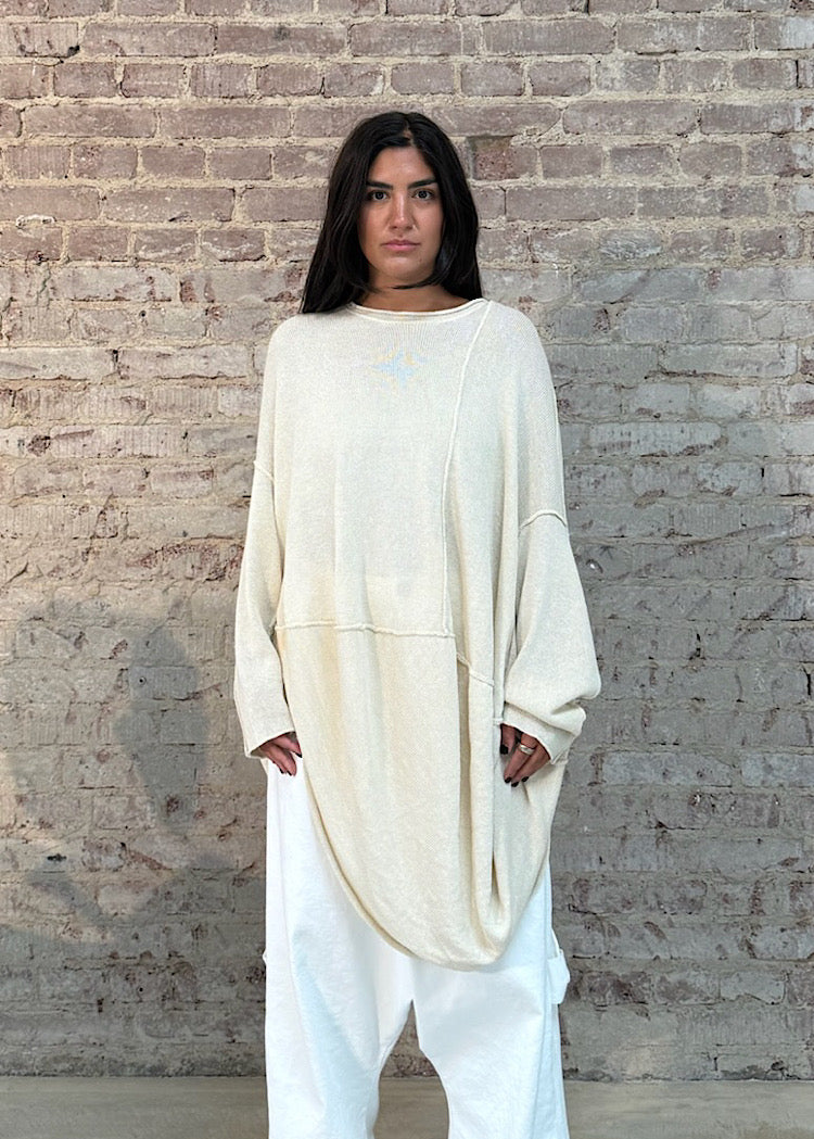 PRE-ORDER RUNDHOLZ MAINLINE KNITTED TUNIC *PEPPER* (Shown in MARSHMALLOW)
