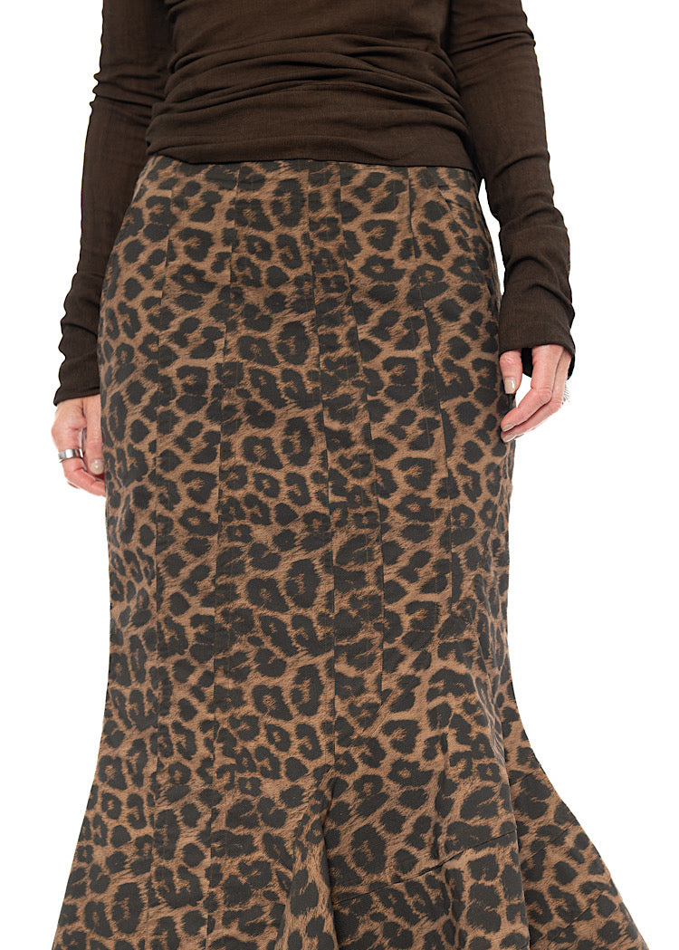 SCULPTURAL LEOPARD SKIRT