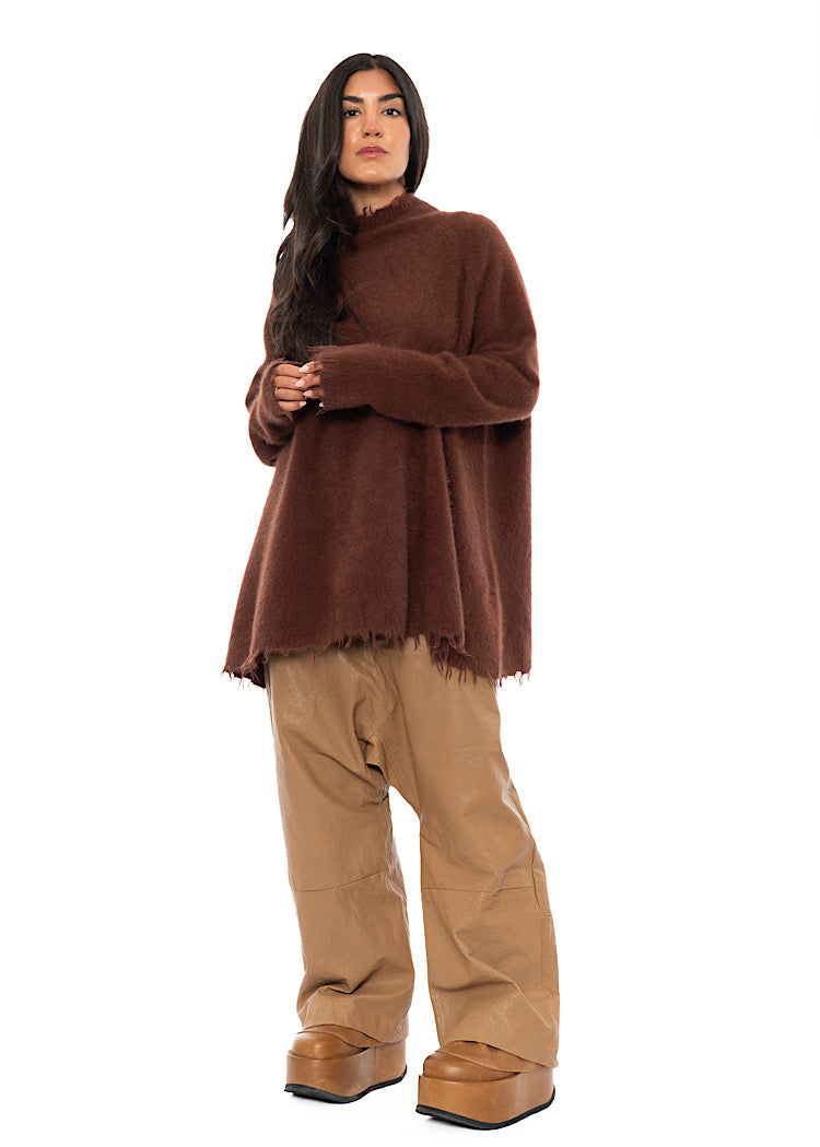 OVERSIZED FOX WOOL SILK KNITTED TUNIC