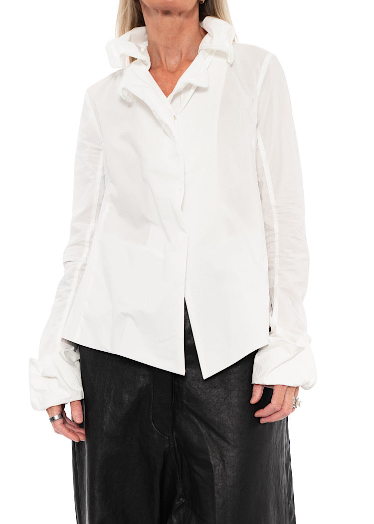 WIRED RUFFLE COTTON SHIRT