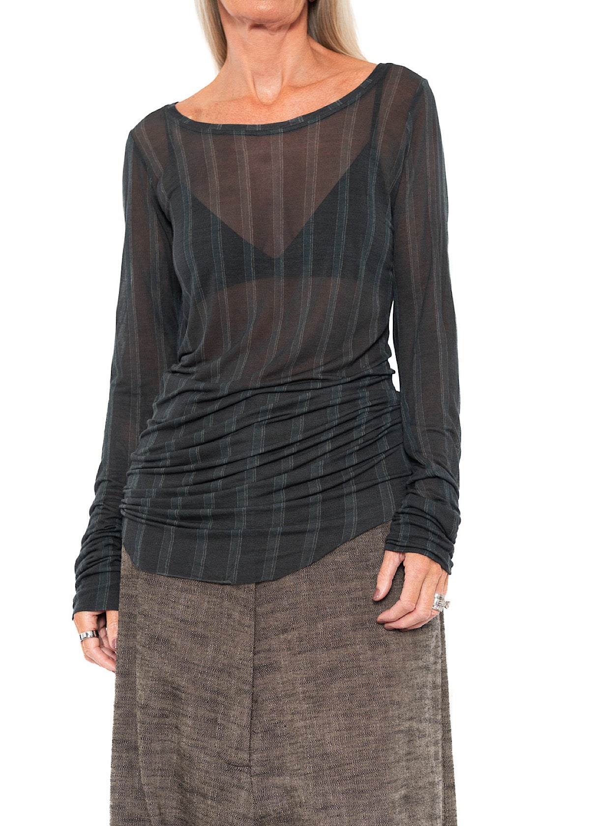 PINSTRIPE LAYERING T-SHIRT