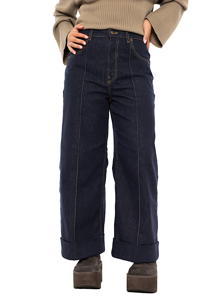WIDE-LEG DENIM TROUSER