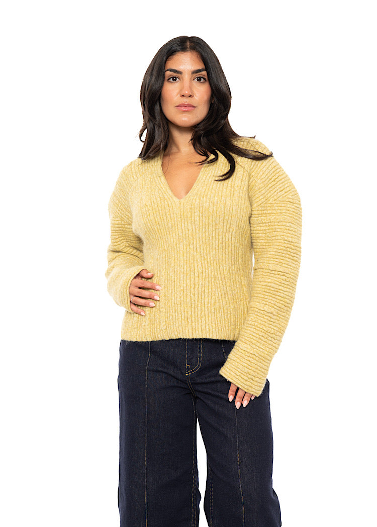 SCULPTURAL ALPACA WOOL BLEND PULLOVER