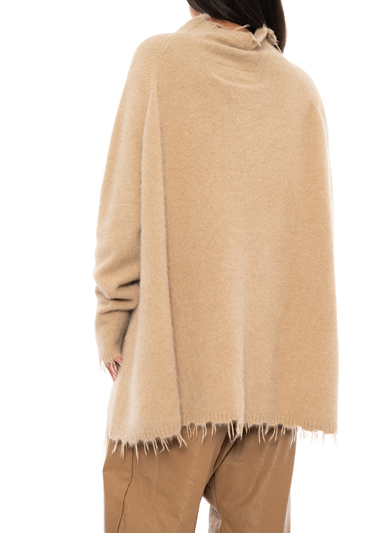 OVERSIZED FOX WOOL SILK KNITTED TUNIC