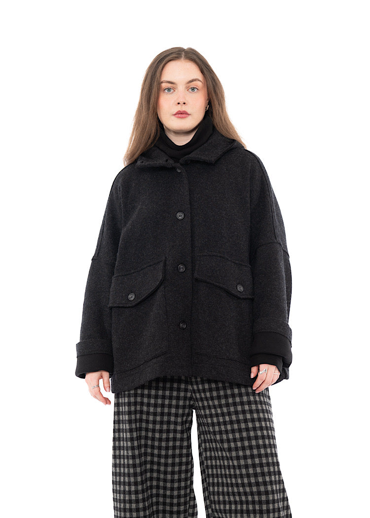 OVERSIZED HOODED WELL JACKET