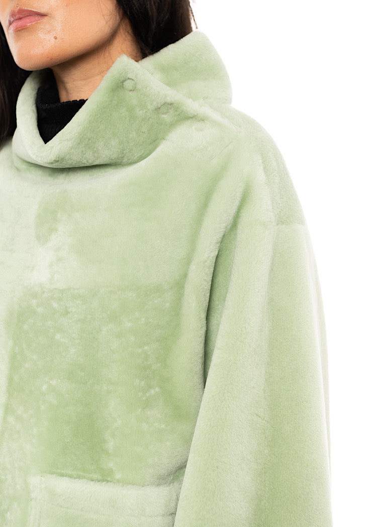REVERSIBLE FUR-FINISHED PULLOVER