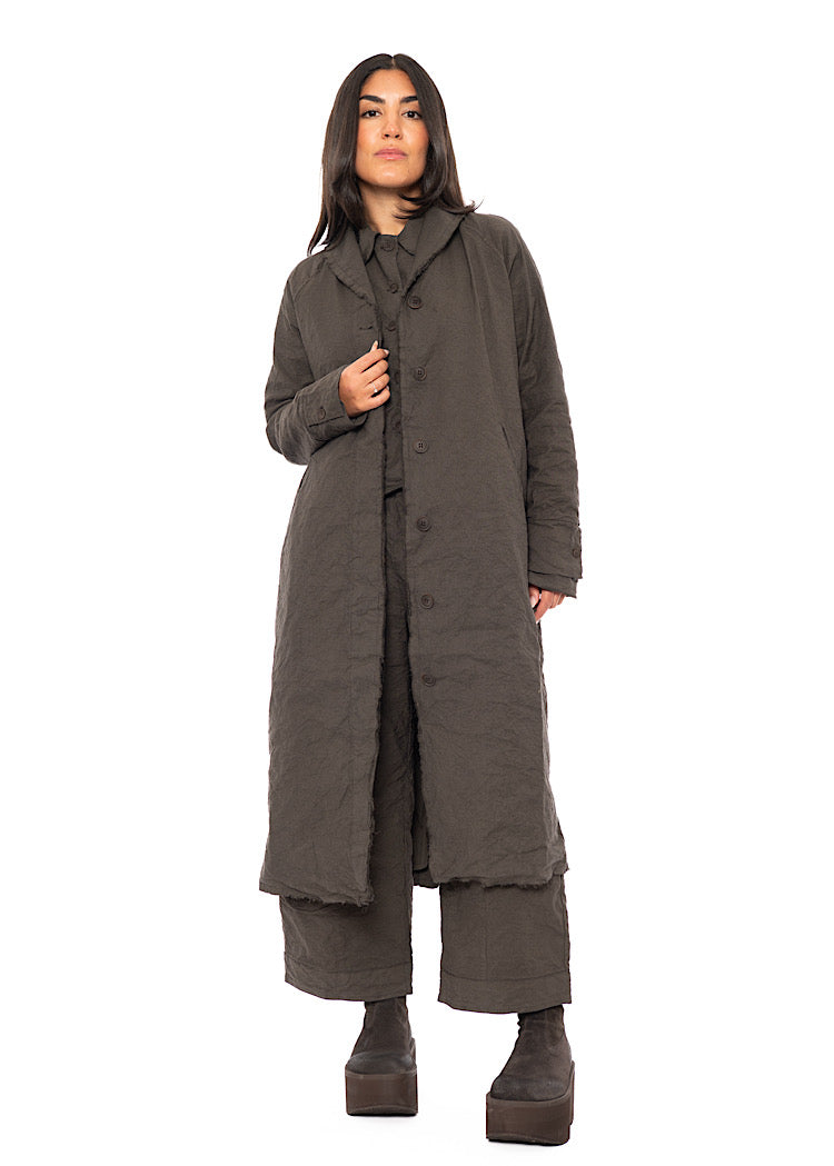 SIGNATURE CRINKLE LONGLINE COAT