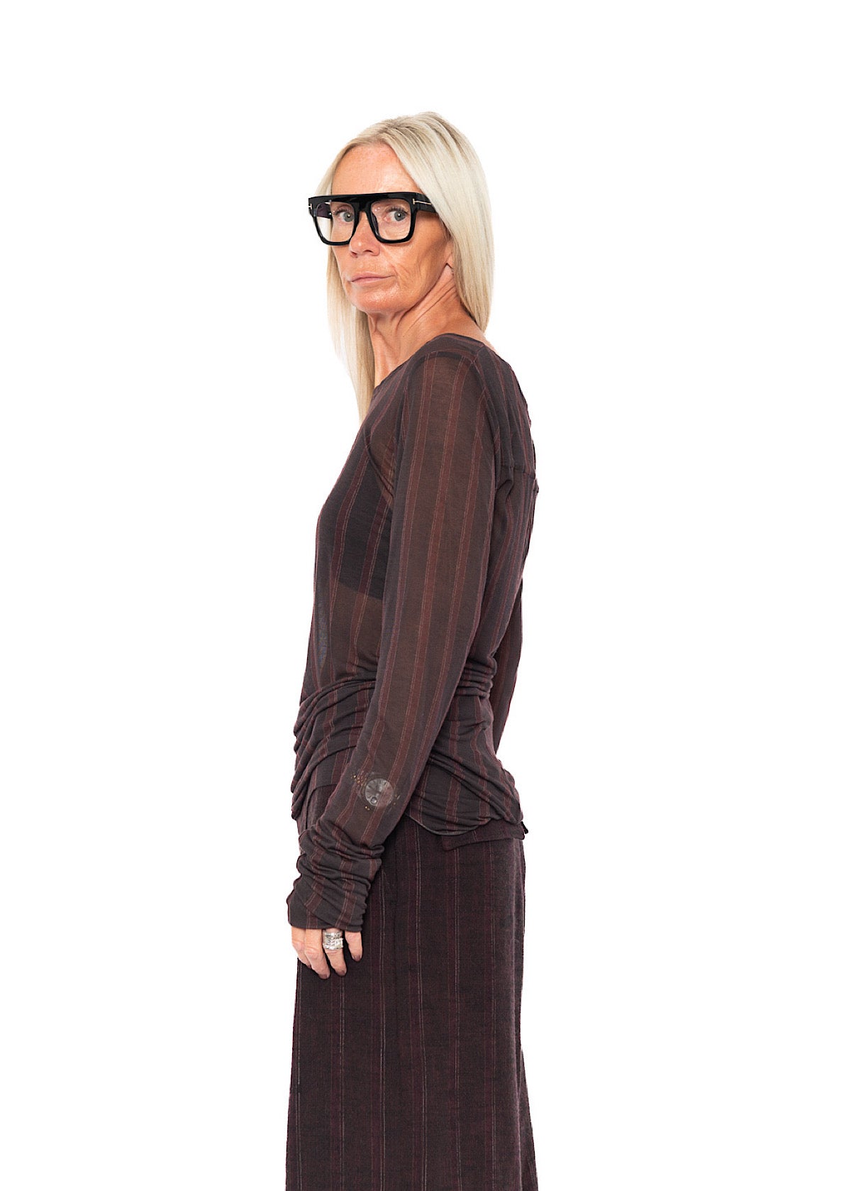 PINSTRIPE LAYERING T-SHIRT
