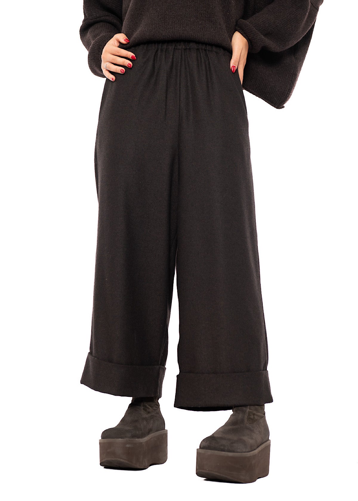 HERRINGBONE WIDE LEG GIONA TROUSER