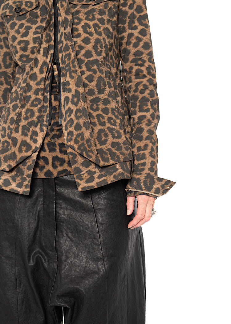 LEOPARD PRINT STRETCH JACKET