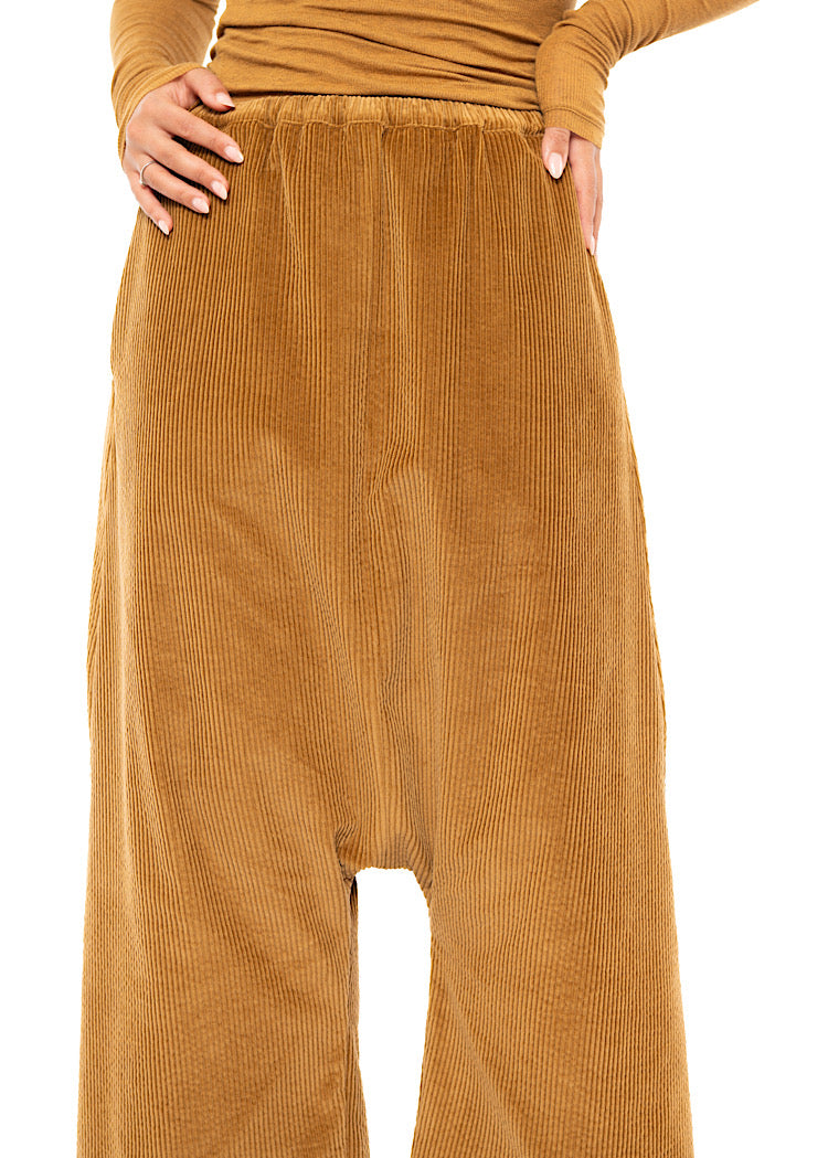 DROP CROTCH STRETCH CORD VELVET TROUSER