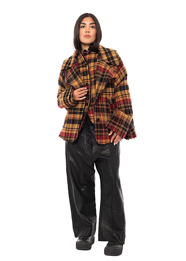 OVERSIZED CHECK WOOL JACKET