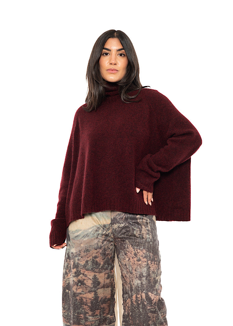 BRUSHED MÉLANGE KNITTED PULLOVER