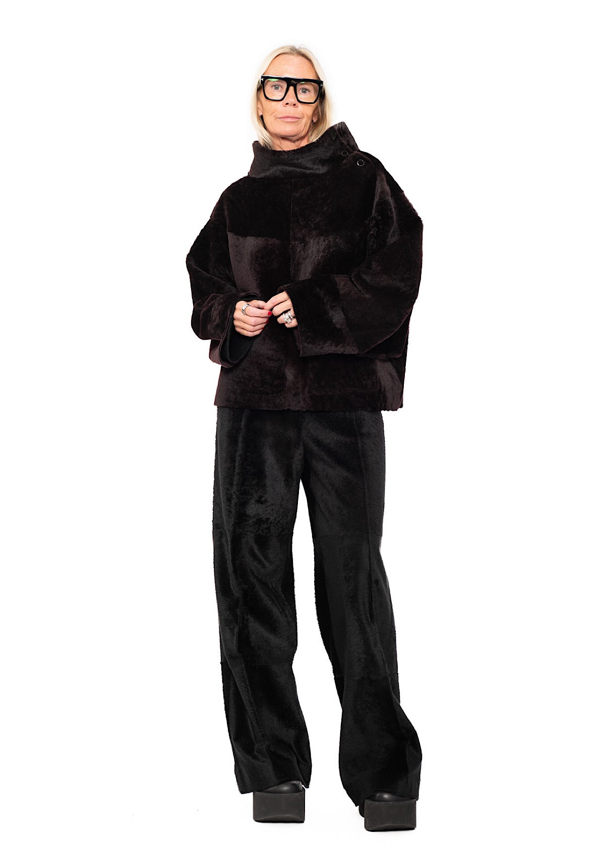 FUR-FINISHED PULLOVER