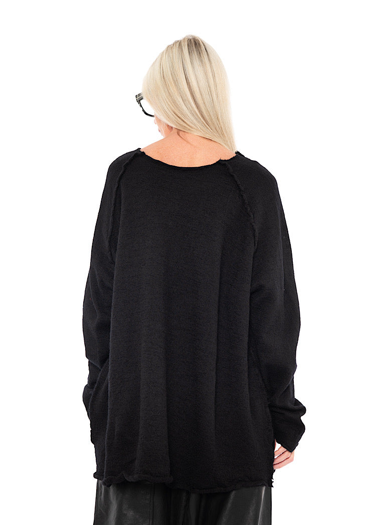 RELAXED BOILED WOOL PULLOVER