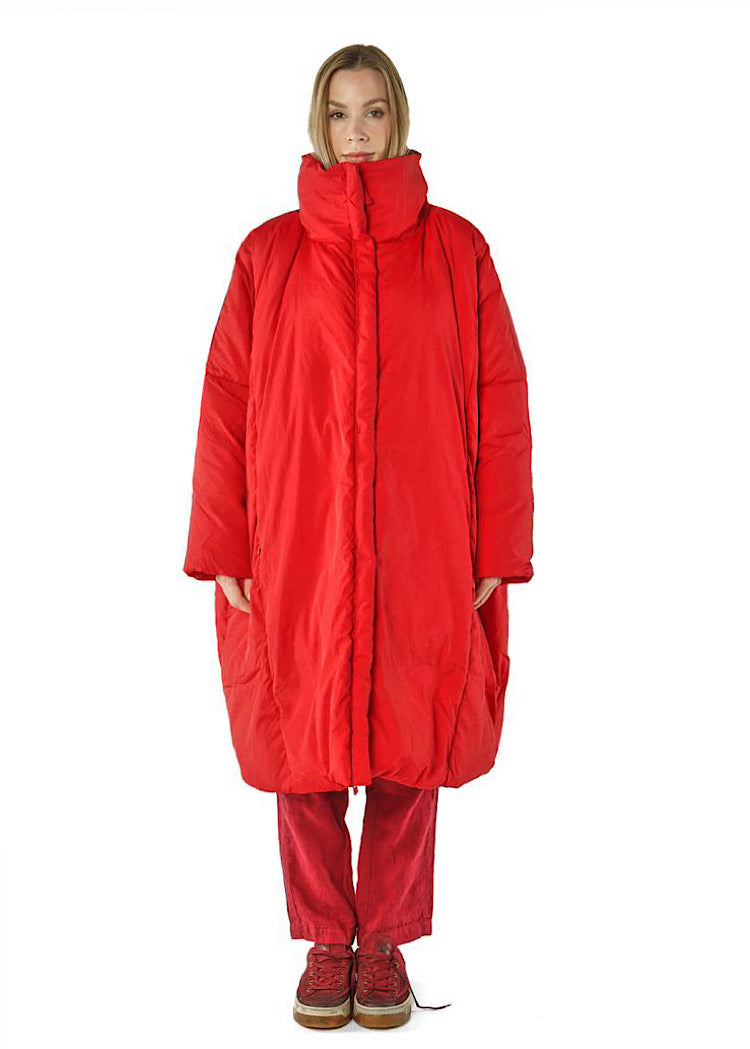CL OVERSIZED CHECK NYLON COAT