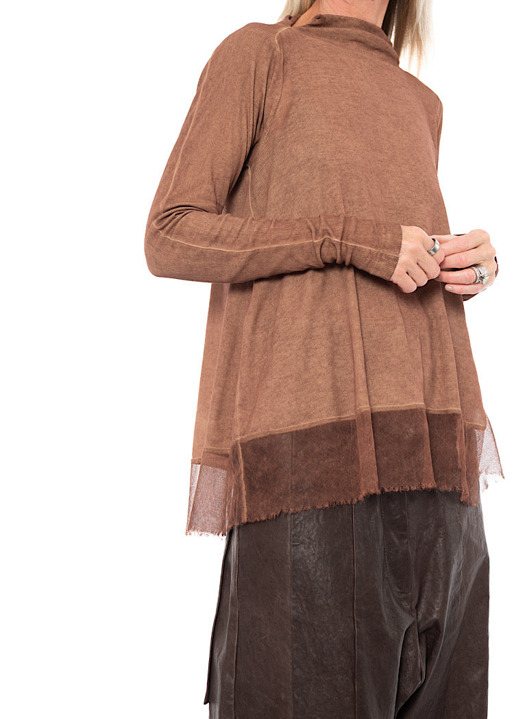 RELAXED NETTED HEM T-SHIRT
