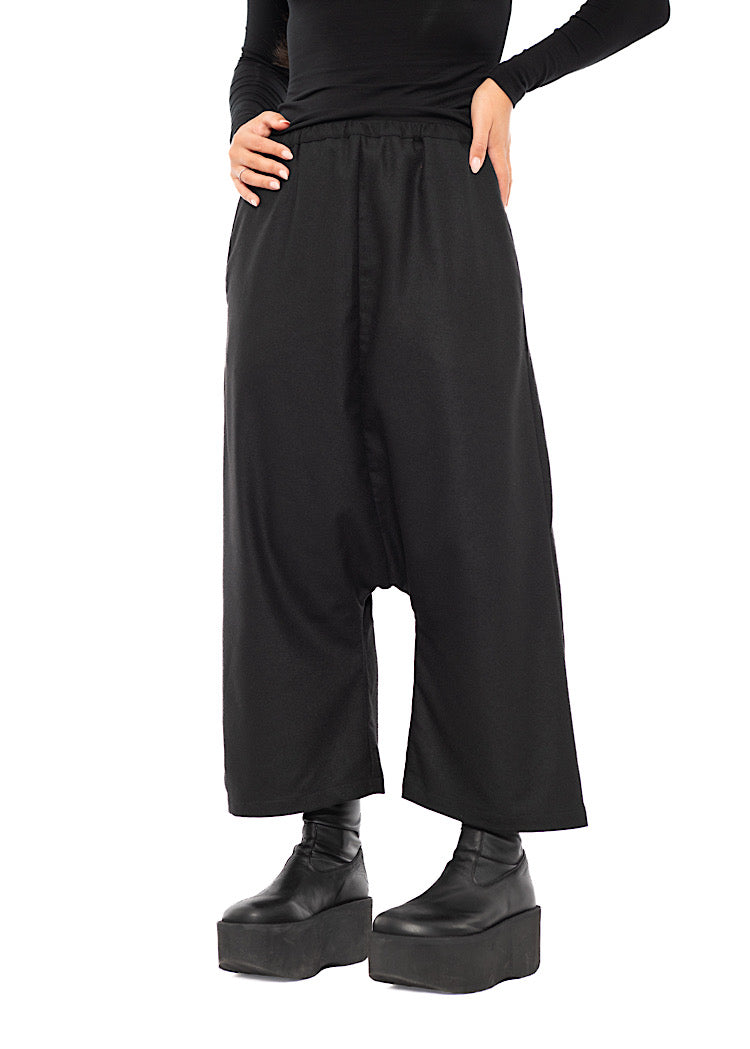 DROP CROTCH WOOL TROUSER