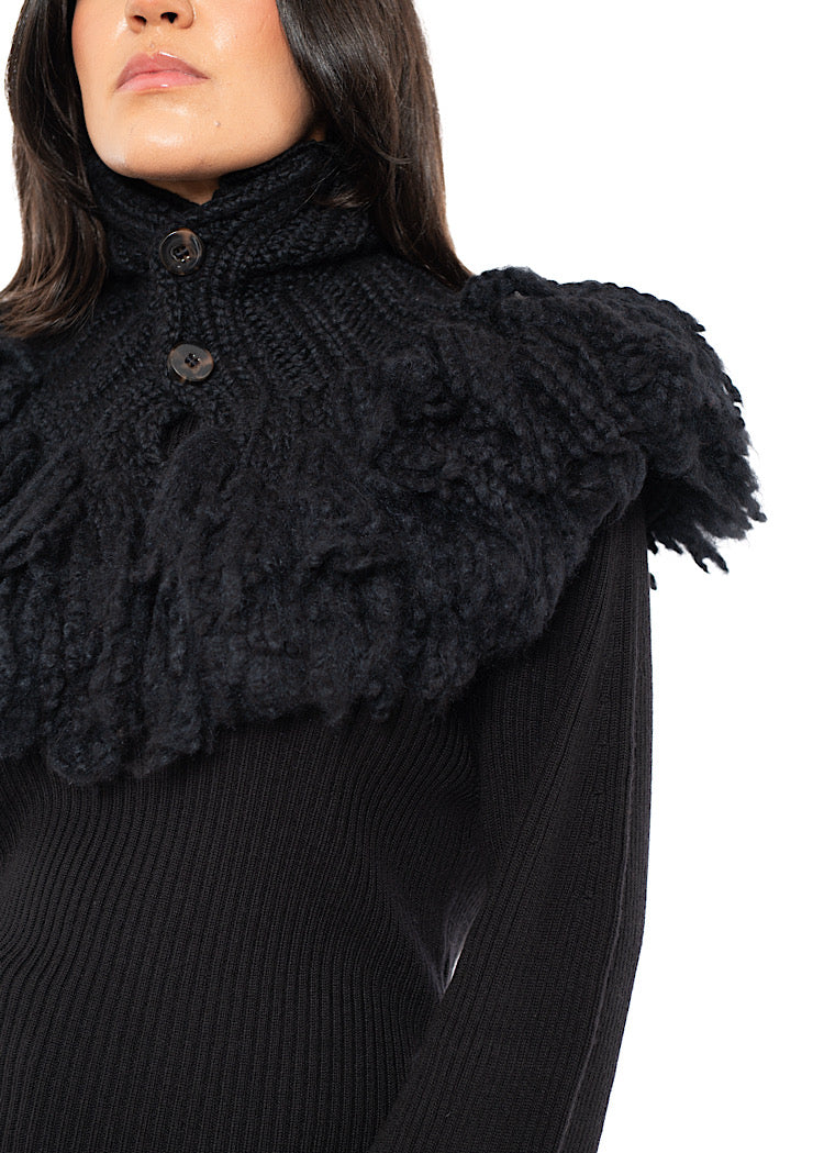WOOL SILK CASHMERE KNIT COLLAR