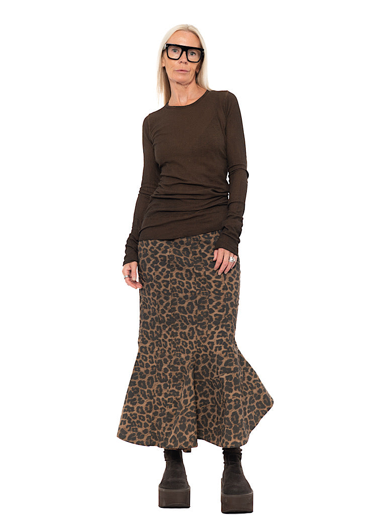 SCULPTURAL LEOPARD SKIRT