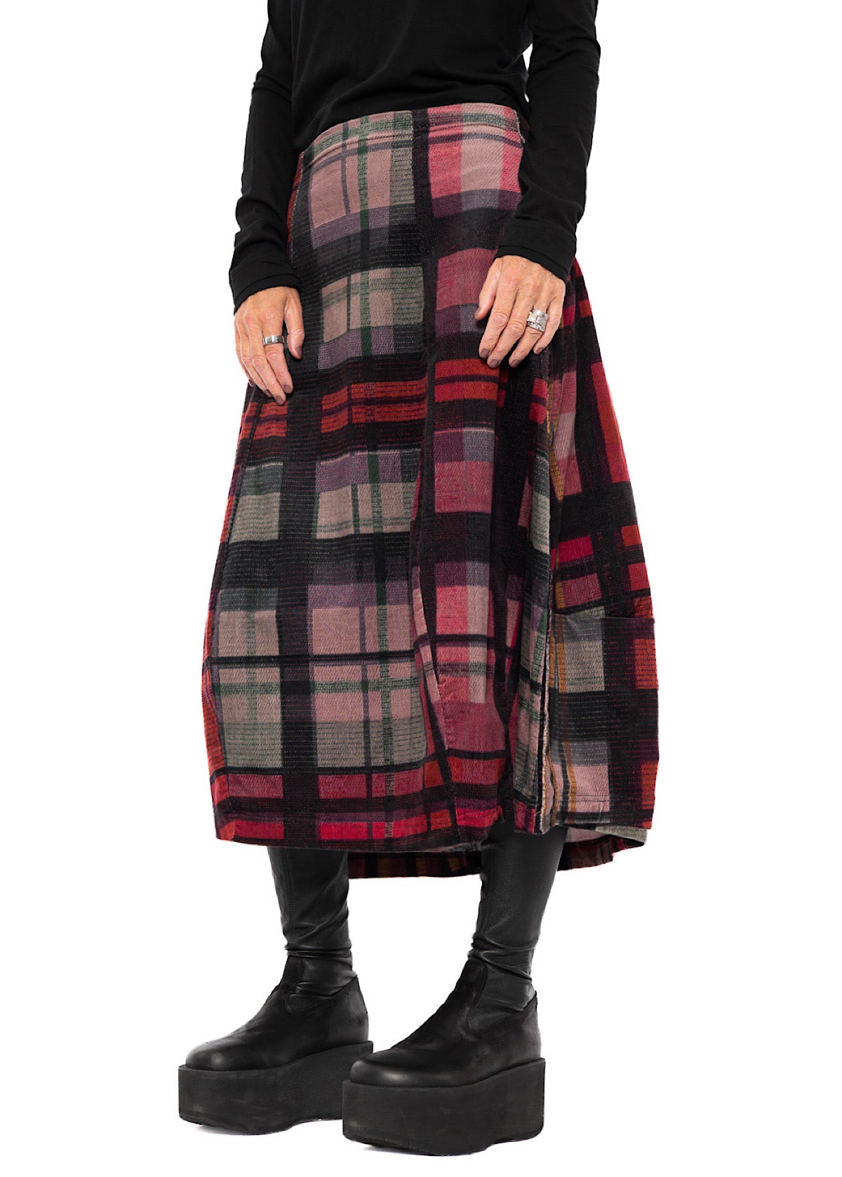 HERITAGE CHECK BALLOON SKIRT