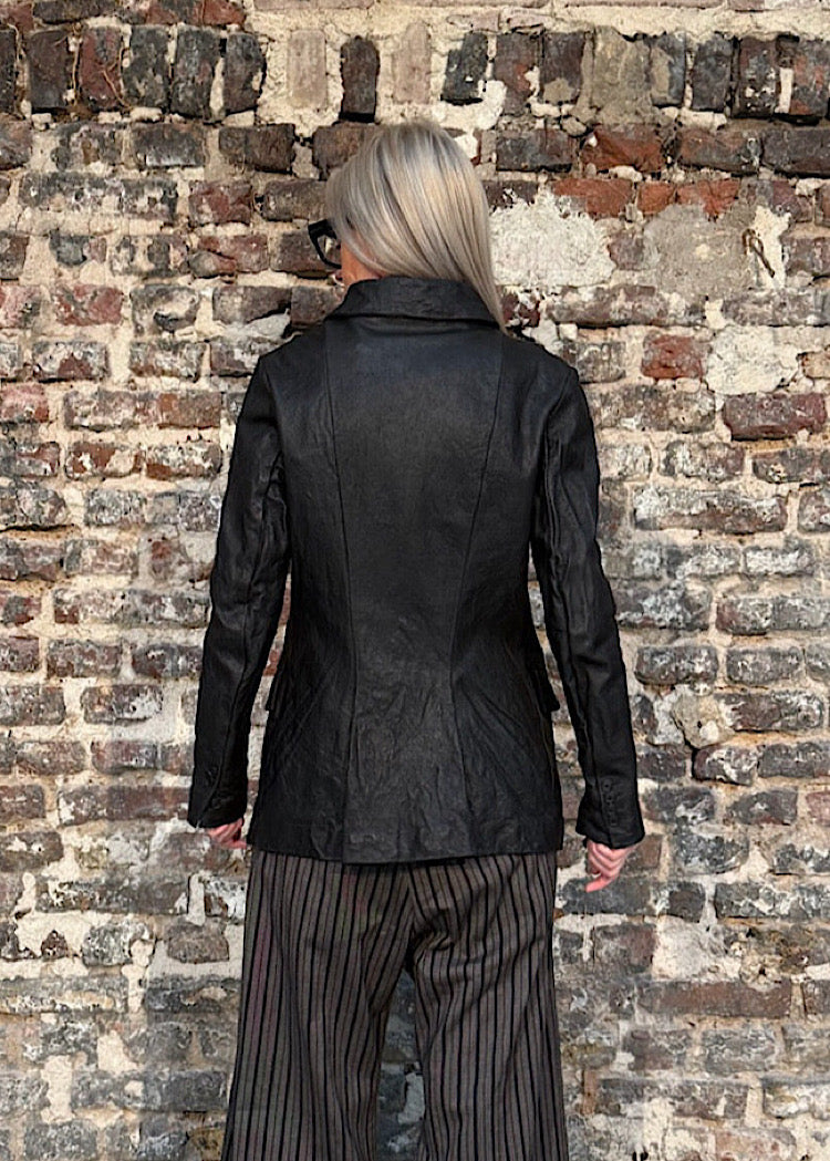 CL FITTED LAMB LEATHER BLAZER