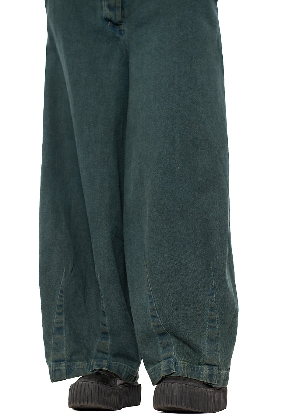 GARMENT-DYED DENIM WIDE LEG TROUSER