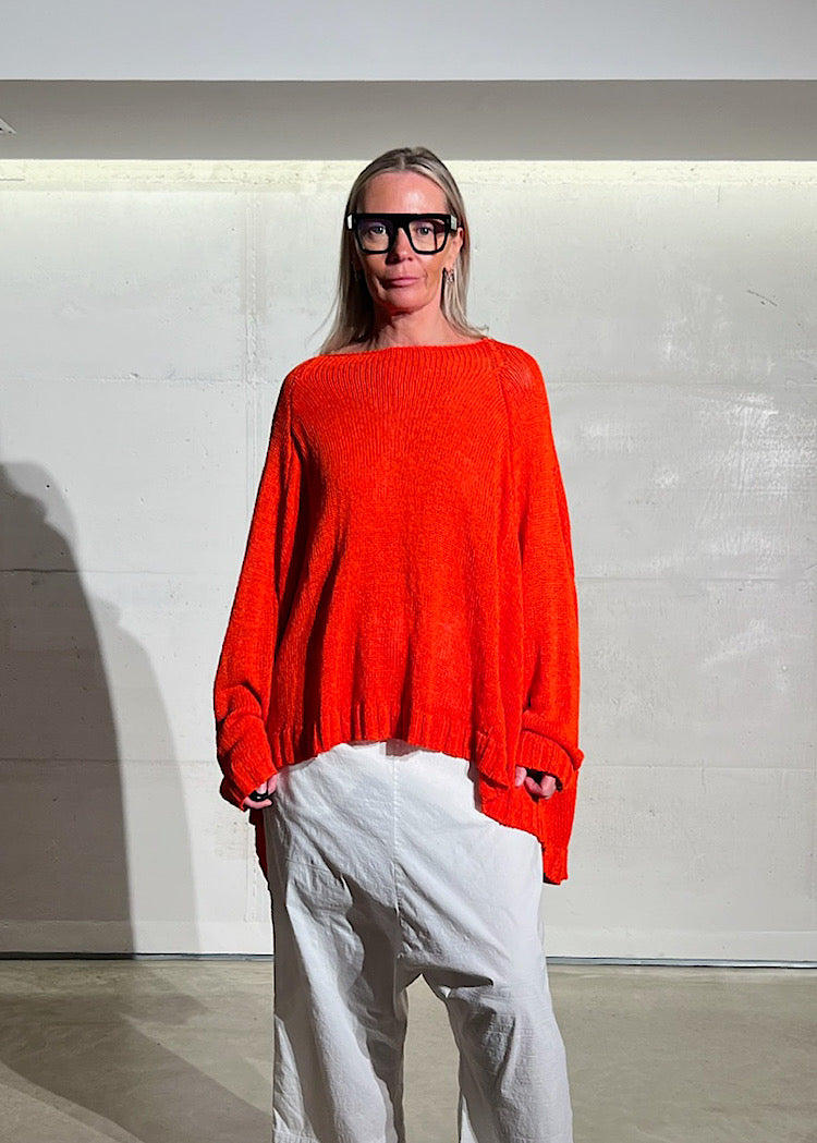 PRE-ORDER RUNDHOLZ DIP PULLOVER *GREIGE* (Shown in MANDARINE)