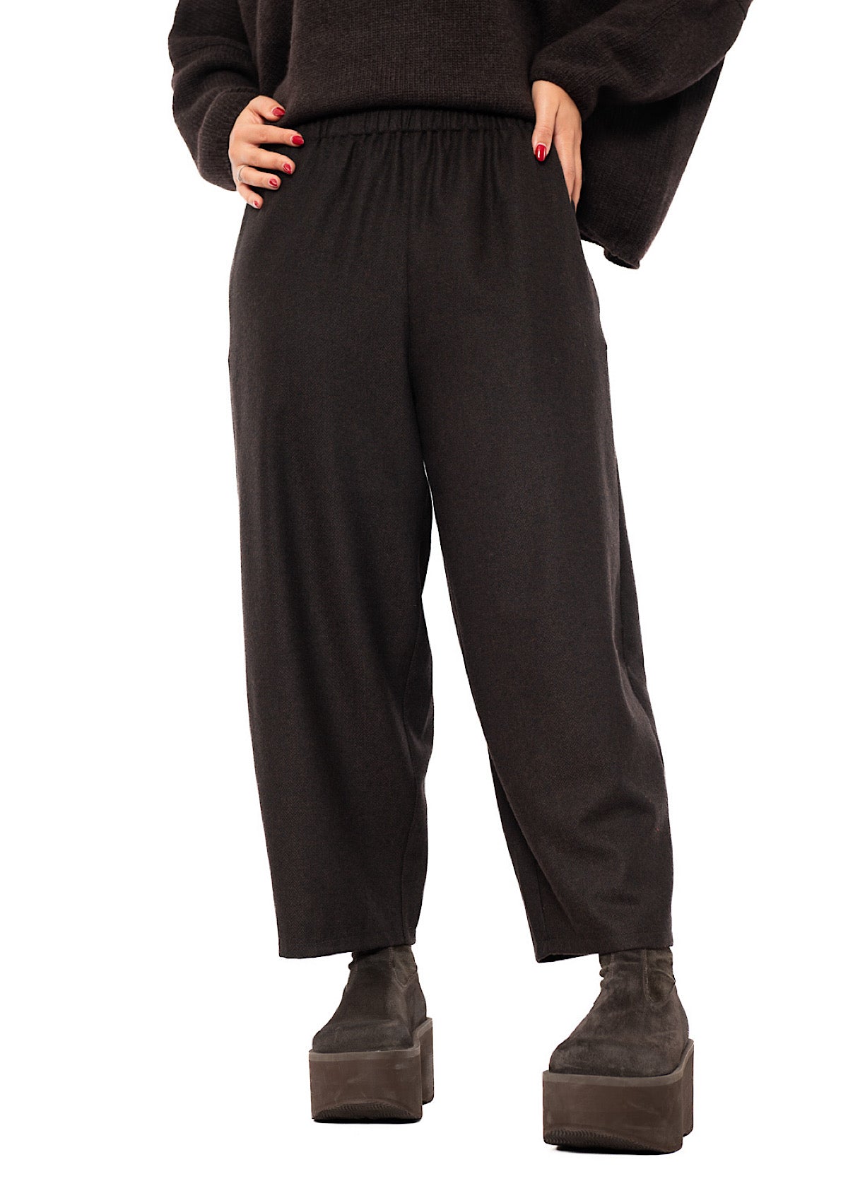 HERRINGBONE WOOL BLEND FOSCO TROUSER