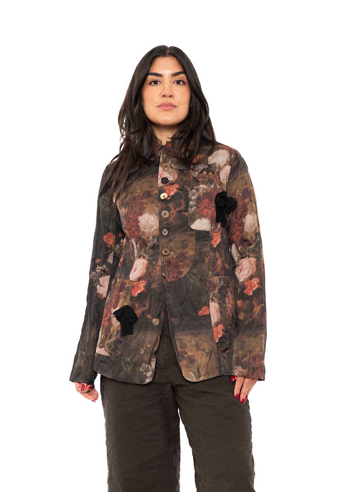 FLORAL PRINT TAILORED JACKET