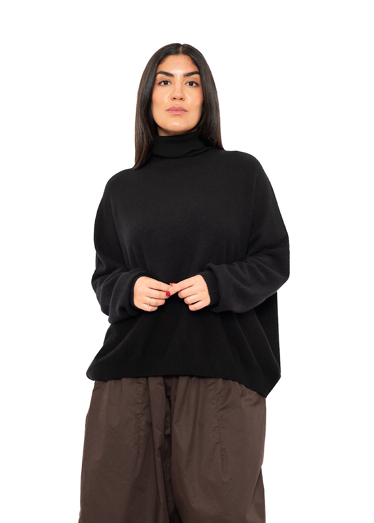 ROLL NECK CASHMERE PULLOVER