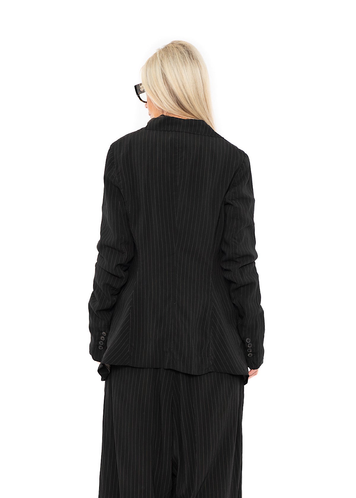 FLUID PINSTRIPE LONGLINE JACKET