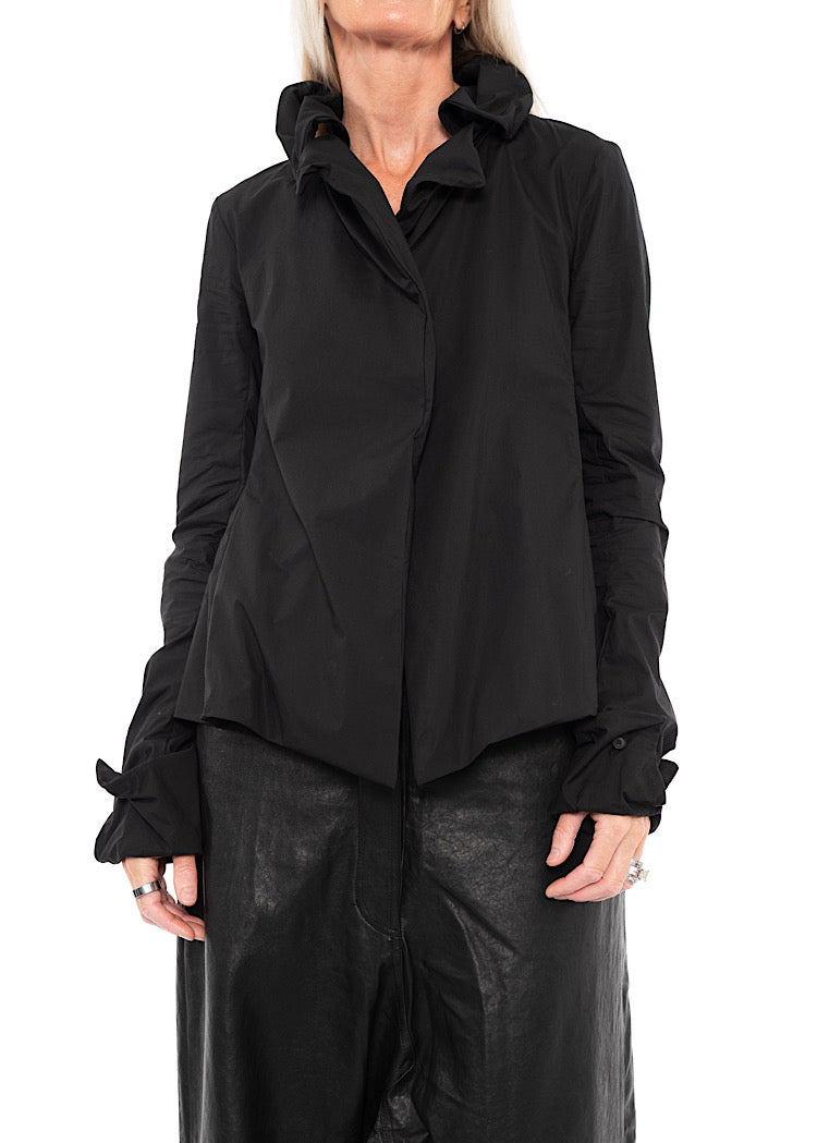 WIRED RUFFLE COTTON SHIRT