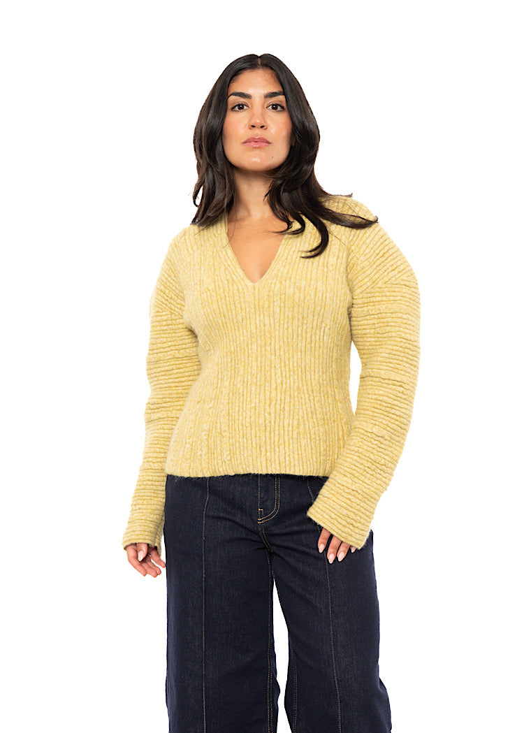 SCULPTURAL ALPACA WOOL BLEND PULLOVER